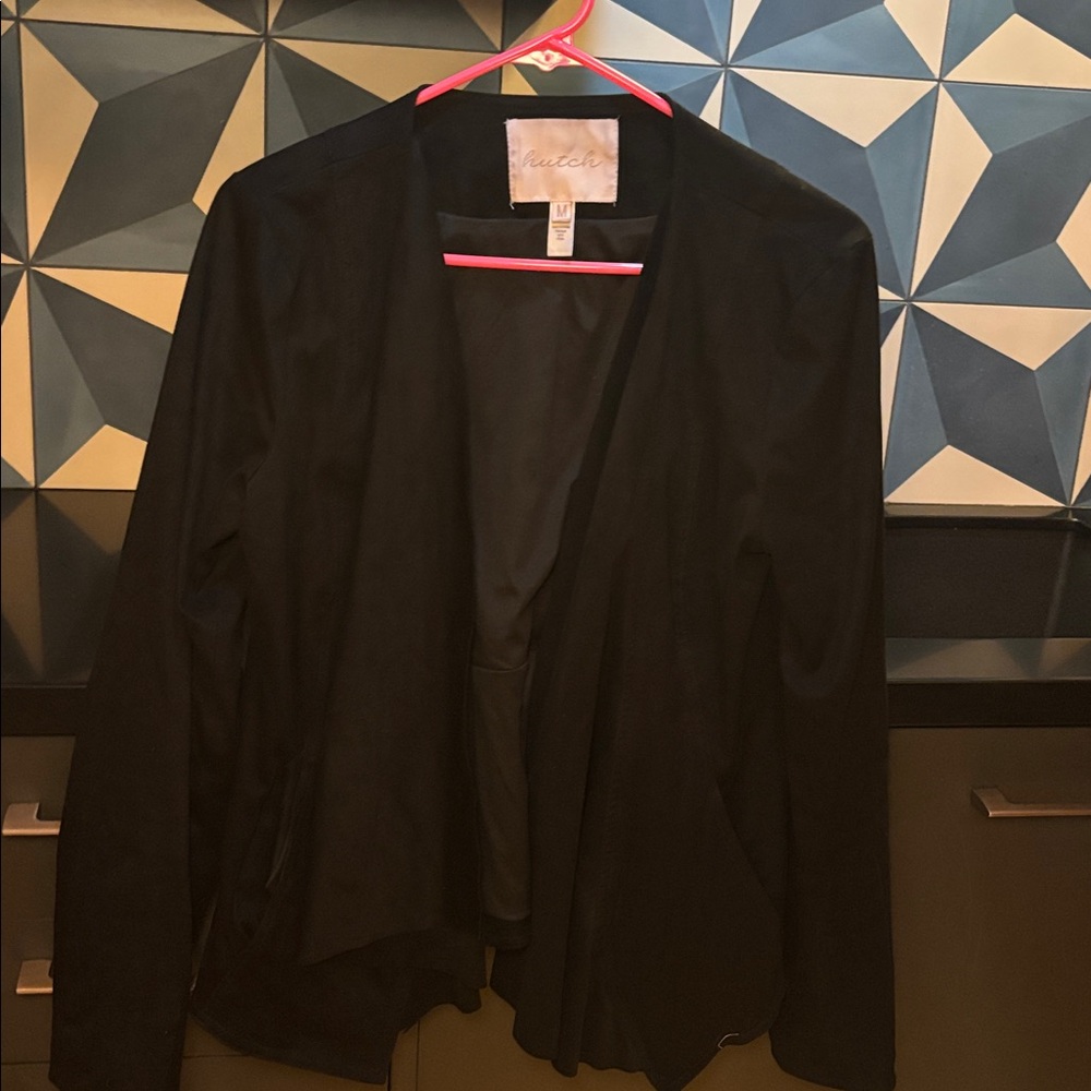 Hutch Elegant Faux Suede Black Jacket